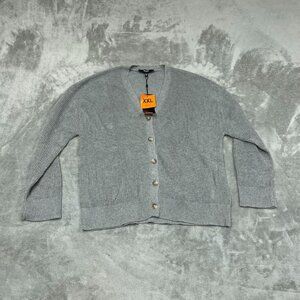 Hudson Los Angeles Gray Cotton Buttondown Cardigan XXL Womens NWT 6525